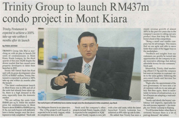 Trinity Group to launch RM437m condo project in Mont Kiara
